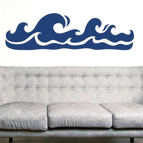 WAVES, LARGE WALL STICKER, Sea, Water, Decal, WallArt, SS989 (With ...