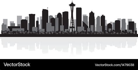 Seattle Skyline Silhouette - Team Coloring