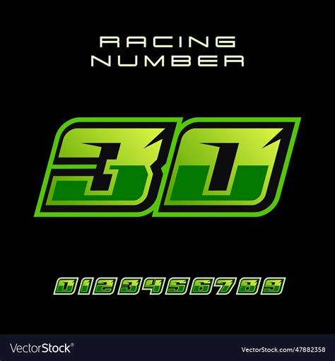 Racing number 30 design template Royalty Free Vector Image