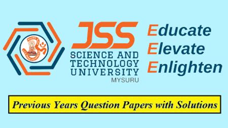 JSS Science & Technology University (JSS STU) Solved Question Papers ...