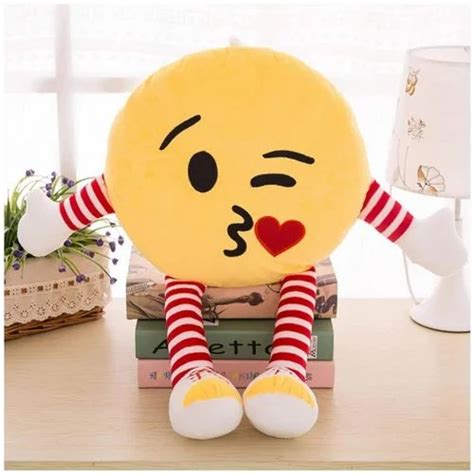 M2N Retail Yellow 32 cms Soft Emoji Pillow, Shape: Round at Rs 140/piece in New Delhi