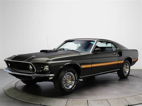 Fondos de Pantalla Ford Mustang mach 1 Cobra jet 1969 Negro Coches descargar imagenes