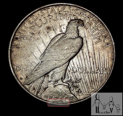 1922 D About Uncirculated Au Peace Silver Dollar 1$ Us Coin