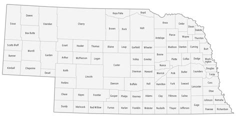 Nebraska County Map GIS Geography - CountiesMap.com