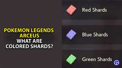 What To Do With Shards In Pokemon Legends Arceus?