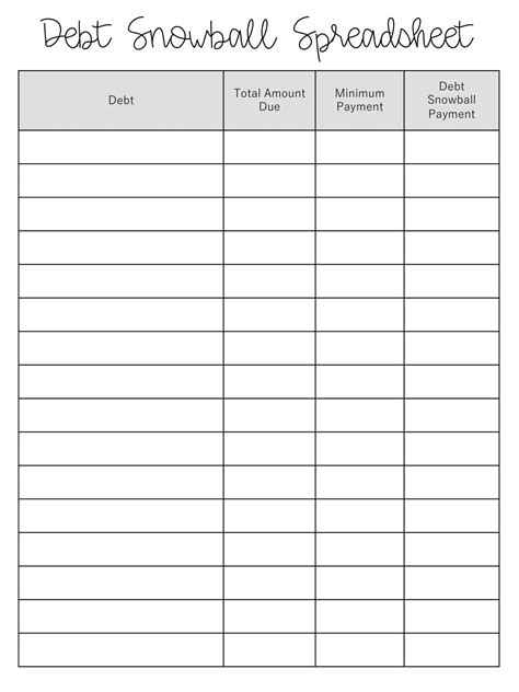 Free Printable Debt Snowball Templates [PDF, Excel] Worksheet