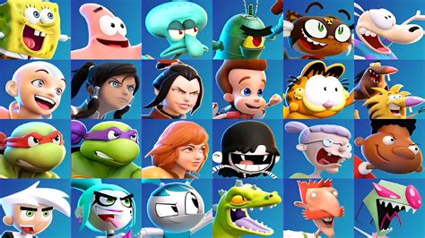 Nickelodeon All-Star Brawl 2 - All Characters + Alternate Costumes - YouTube