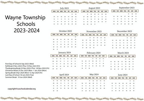 Lawrence Township School Calendar 2024-24 - Pepi Trisha