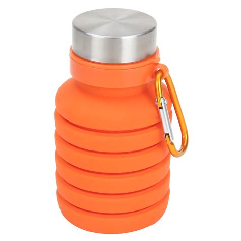 Ozark Trail 16 oz Orange Silicone Water Bottle With Wide Mouth ...