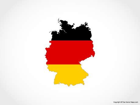 Printable Vector Map of Germany - Flag | Free Vector Maps