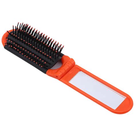 1PC Professional Travel Hair Comb Portable Folding Hair Brush With Mirror Compact Pocket Size ...