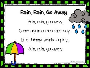 Nursery Rhyme FREEBIE - Rain Rain Go Away by Little Learner Toolbox | Teachers Pay Teachers