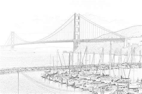 Golden Gate Bridge Coloring Pages - Amanda Gregory's Coloring Pages