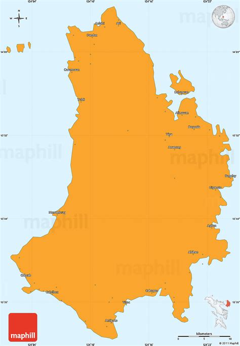 Political Simple Map of Catanduanes, single color outside, borders and labels