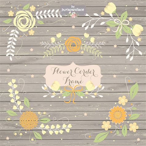 Flower corner, frame clipart | Illustrations ~ Creative Market