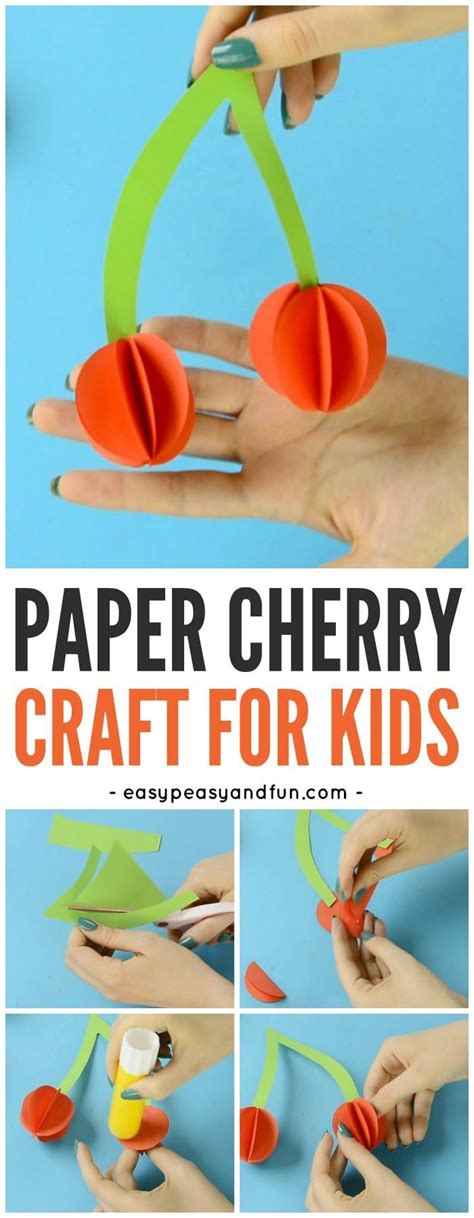 Fun Paper Cherry Craft for Kids Summer Crafts For Kids, Crafts For Kids ...