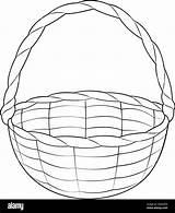 Empty wicker basket Basket Vector IconBlack And White Isolated On  sketch template