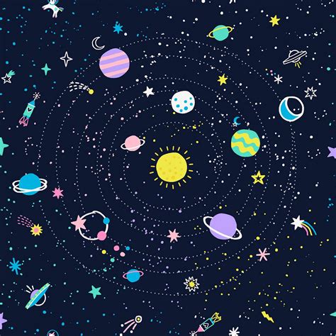 Download Aesthetic Outer Space Cartoon Art Wallpaper | Wallpapers.com