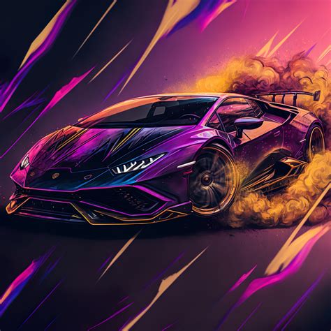 Lamborghini Aventador Neon Flow - Etsy