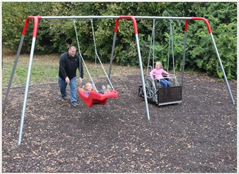 Heavy Duty 2 Bay Handicap Swingset | Playground Swings