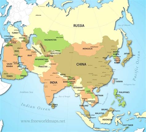 Political Map Of Asia - Map Of The United States