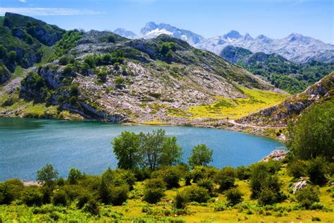 Lake Enol in Summer. Asturias Stock Image - Image of picos, landscape ...