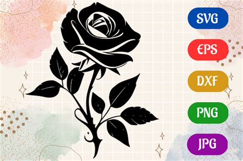 Rose | Black and White Logo Vector Art Graphic by Creative Oasis ...