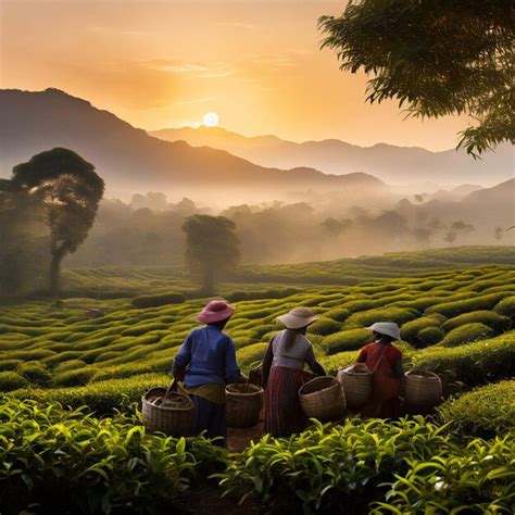 Premium Photo | Tea Plantation at Sunrise in Munnar Kerala South India