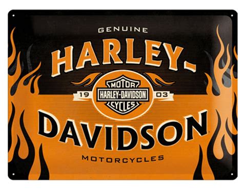 Harley Davidson Logo Orange 3D Metal Wall Art - Metal Wall Signs