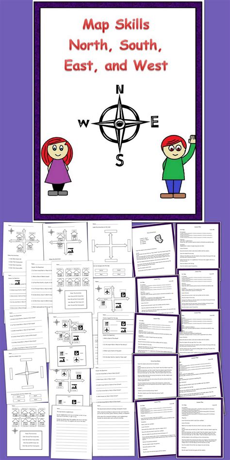 Map skills N, S, E, W | Special education and Worksheets