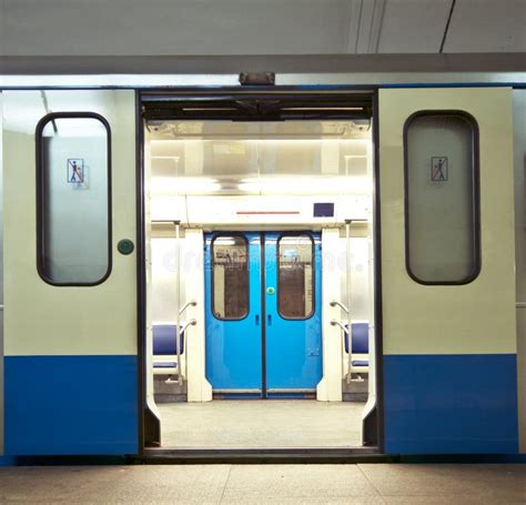 Subway train stock image. Image of tram, handrail, carriage - 57371245