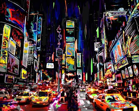 Times Square Art Print New York Art NYC painting