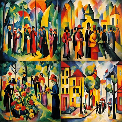 August Macke AI Art Style - Colorful Abstractions - August Macke Stable Diffusion - August Macke ...