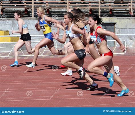 Girls on the 100 Meters Race Editorial Stock Photo - Image of girl, athletics: 24543783