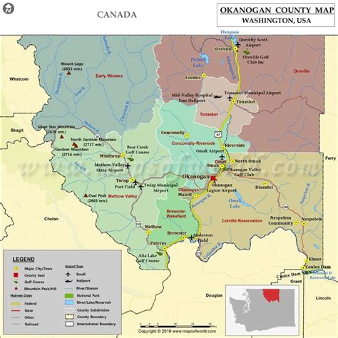 Okanogan County Map, Washington