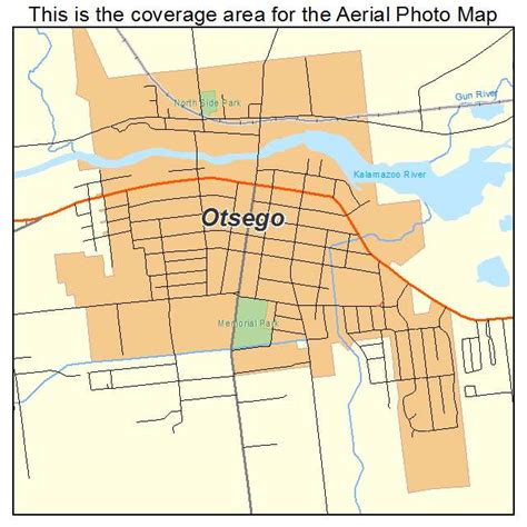 Aerial Photography Map of Otsego, MI Michigan