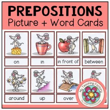 PREPOSITIONS - Picture + Word Cards (ESL/EFL) by My Teaching Factory