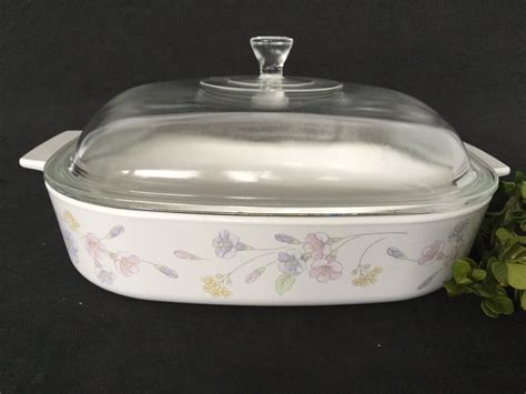 Corning Ware Pastel Bouquet Square Casseroles With Pyrex Lid. - Etsy