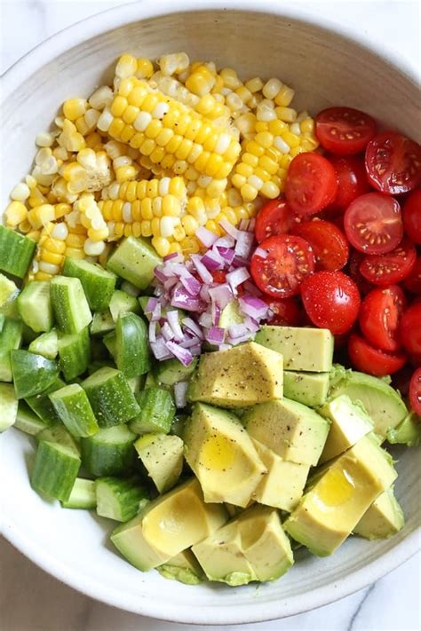 Corn Tomato Avocado Salad with Cucumbers - Skinnytaste