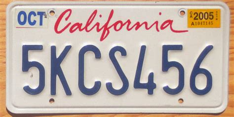 2005 California vg | Automobile License Plate Store: Collectible License Plates for Less