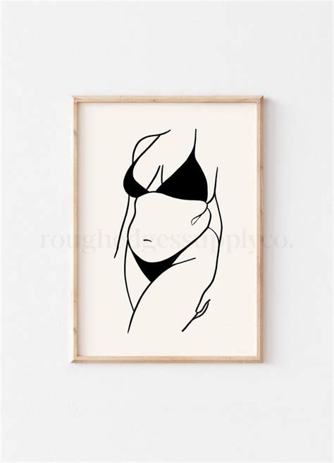 Body Positive Line Art Female Figure Art Print Minimalist - Etsy ...