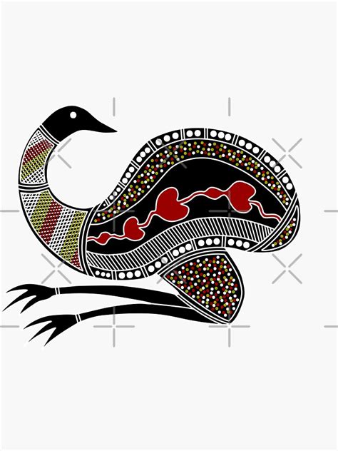 "Authentic Aboriginal Art - - The Emu" Sticker for Sale by HogarthArts | Redbubble