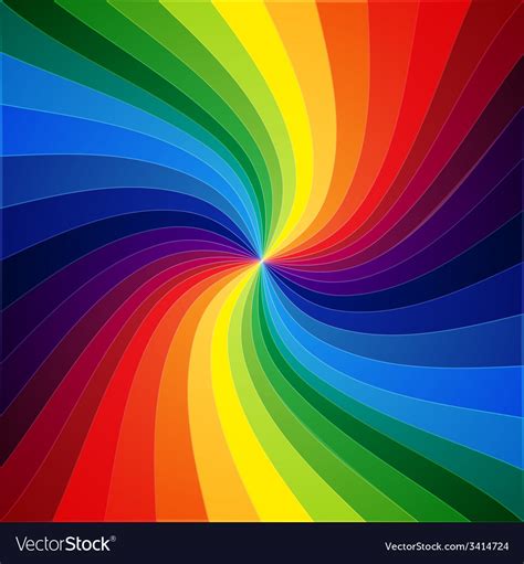 Rainbow colorful warped stripes background Vector Image