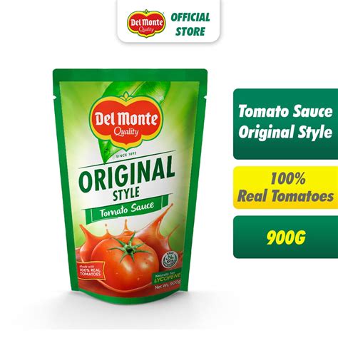 DEL MONTE Original Style Tomato Sauce with 100% Real Tomatoes - 900g | Shopee Philippines