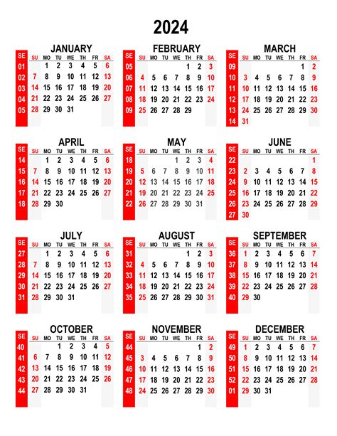 2024 Calendar With Holidays Monthly - National Day Calendar 2024