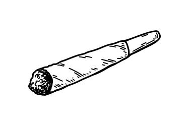 Cannabis joint hand drawn in sketch style Vector Image