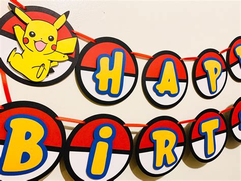 Pokémon Birthday Banner Pikachu Banner Pokémon Party Decor | Etsy Canada