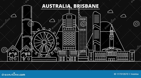 Brisbane Silhouette Skyline. Australia - Brisbane Vector City ...