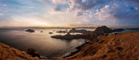 Panoramic Scenic View of Padar Island during Sunset Stock Image - Image ...