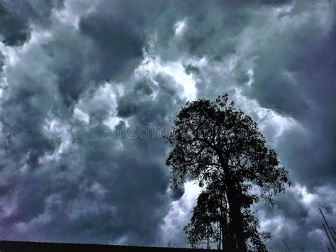 Dark Clouds in Monsoon Season Stock Image - Image of preparing, nature ...